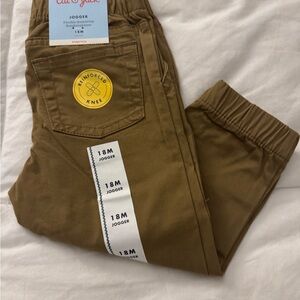 Cat & Jack Tan Jogger Pants with Reinforced Knee